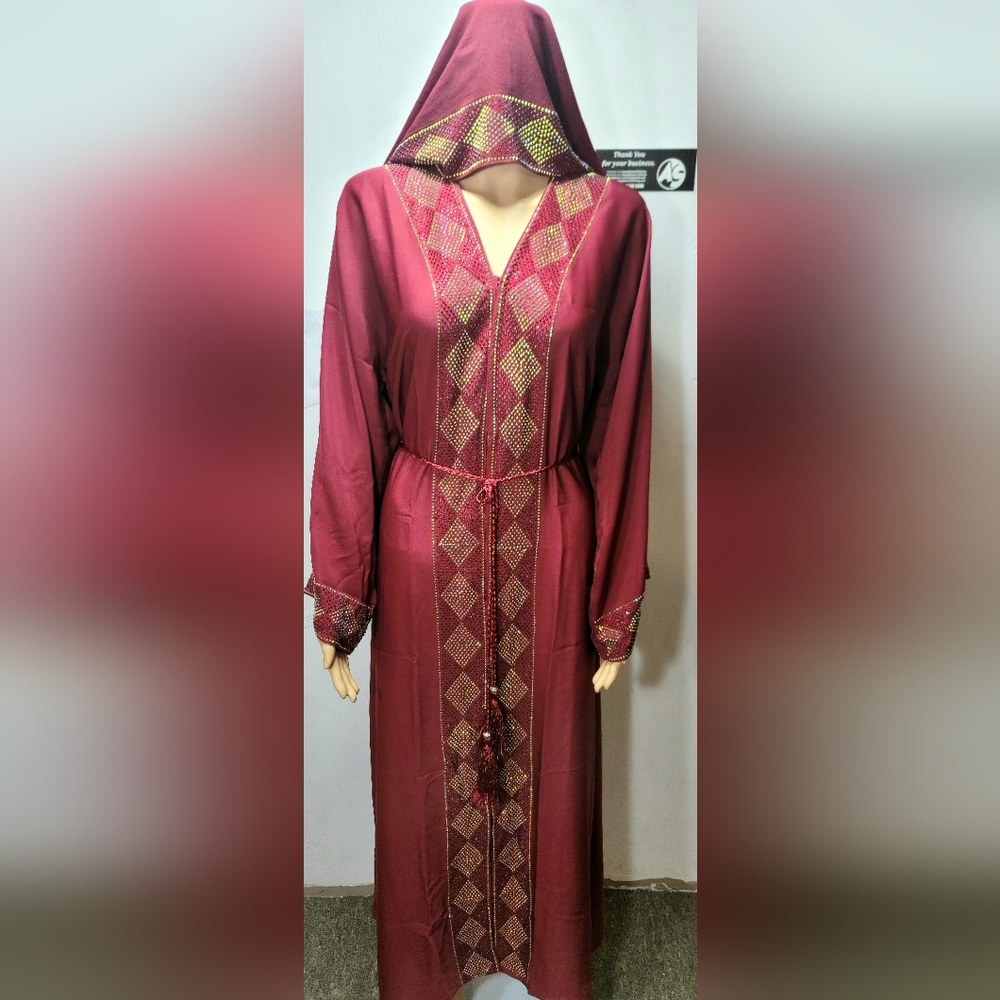 Dubai Abaya Sizes 54,56 in Maroon color.